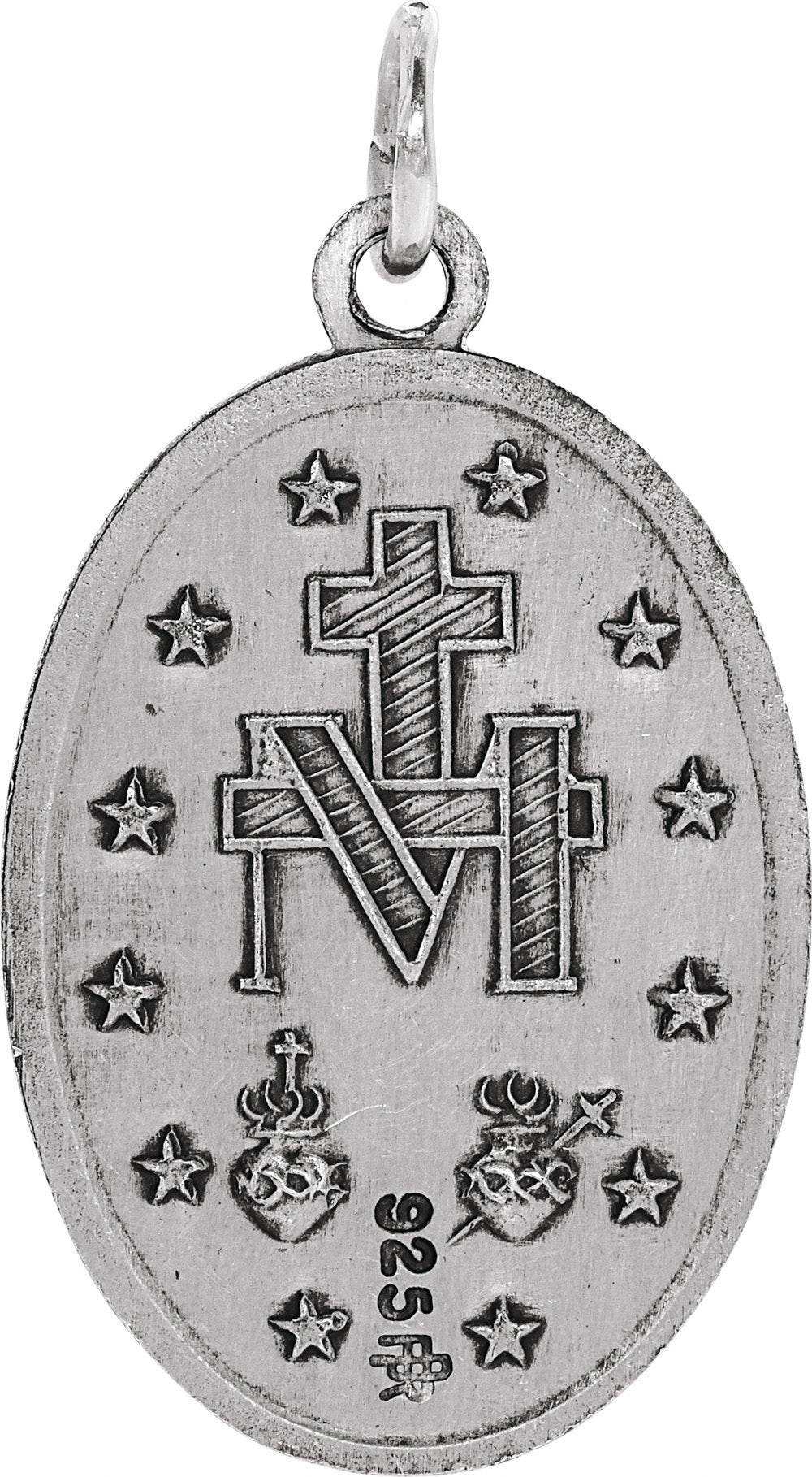 Sterling Silver 19x14 mm Oval Miraculous Medal 