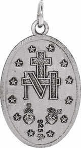 Sterling Silver 19x14 mm Oval Miraculous Medal 