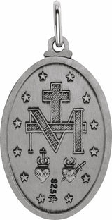 Sterling Silver 23x16 mm Oval Miraculous Medal 