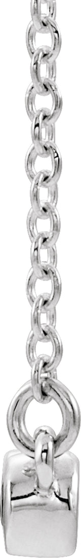 14K White Gold Natural Aquamarine Bezel-Set Bar 18" Necklace