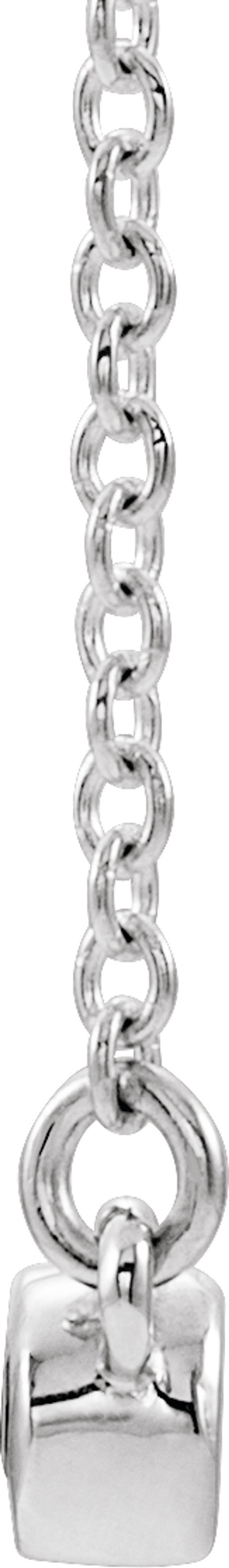 14K White Gold Natural Aquamarine Bezel-Set Bar 18" Necklace