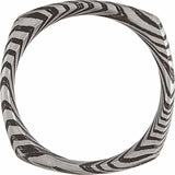 Damascus Steel 8 mm Patterned Square Band