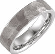 18K White Gold PVD Tungsten 6 mm Comfort-Fit Flat Band Size 7.5