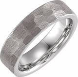 18K White Gold PVD Tungsten 6 mm Comfort-Fit Flat Band Size 7.5