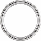 18K White Gold PVD Tungsten 6 mm Flat Hammered Band