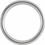 18K White Gold PVD Tungsten 6 mm Comfort-Fit Flat Band Size 7.5