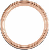 18K Rose Gold PVD Tungsten 8 mm Flat Hammered Band