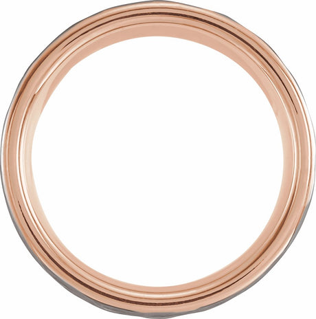 18K Rose Gold PVD Tungsten 8 mm Comfort-Fit Flat Band