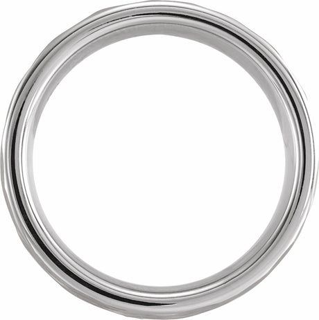 18K White Gold PVD Tungsten 8 mm Comfort-Fit Flat Band