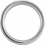18K White Gold PVD Tungsten 8 mm Comfort-Fit Flat Band Size 7