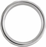 18K White Gold PVD Tungsten 8 mm Flat Hammered Band