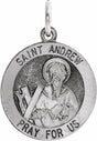 Sterling Silver 18 mm Round St. Andrew Medal  