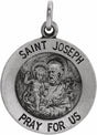 Sterling Silver 15 mm St. Joseph Medal  