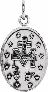 14K White 23x16 mm Oval Miraculous Medal