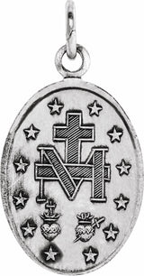 Sterling Silver 15x11 mm Oval Miraculous Medal 