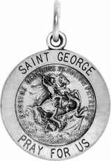 Sterling Silver 18 mm Round St. George Medal  