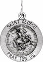 Sterling Silver 18 mm Round St. George Medal  