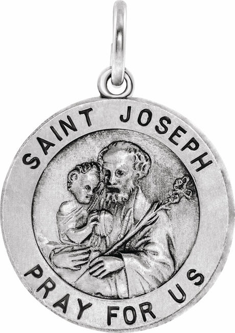 Sterling Silver 18 mm St. Joseph Medal  