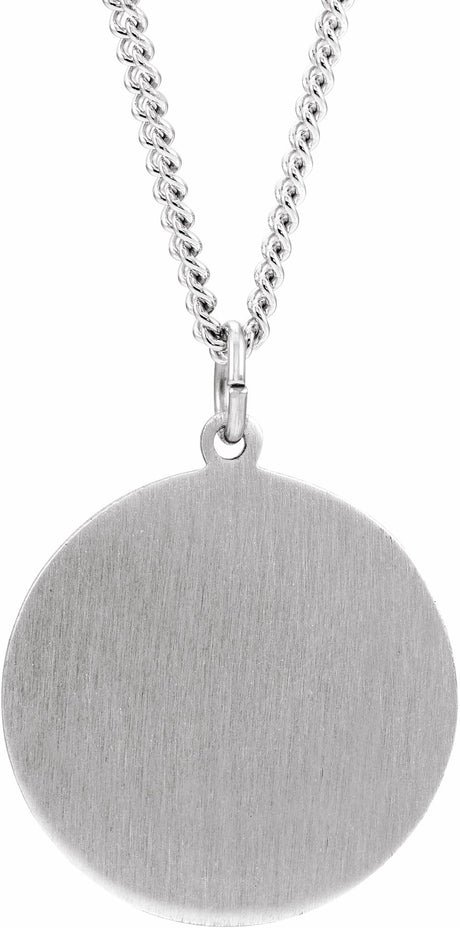 Sterling Silver 18 mm Round St. Florian Medal 18" Necklace