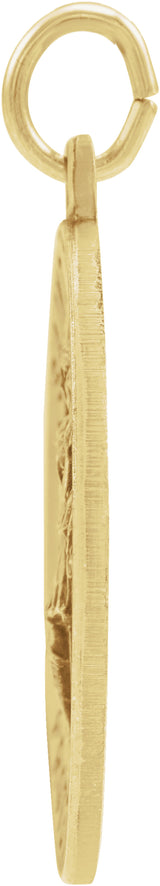 14K Yellow 12 mm Round St. Florian Medal