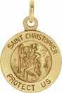 14K Yellow Gold 12 mm St. Christopher Medal
