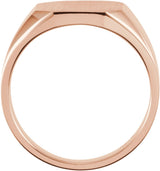14K Rose Gold 9x7 mm Octagon Signet Ring