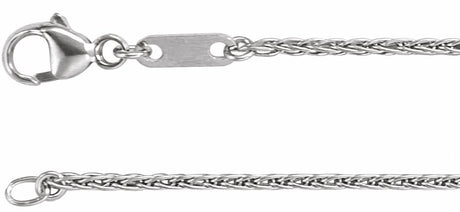 10K White Gold 1.2 mm Wheat 20" Chain