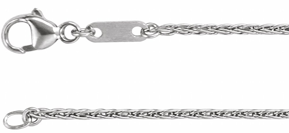 10K White 1.2 mm Wheat 16" Chain