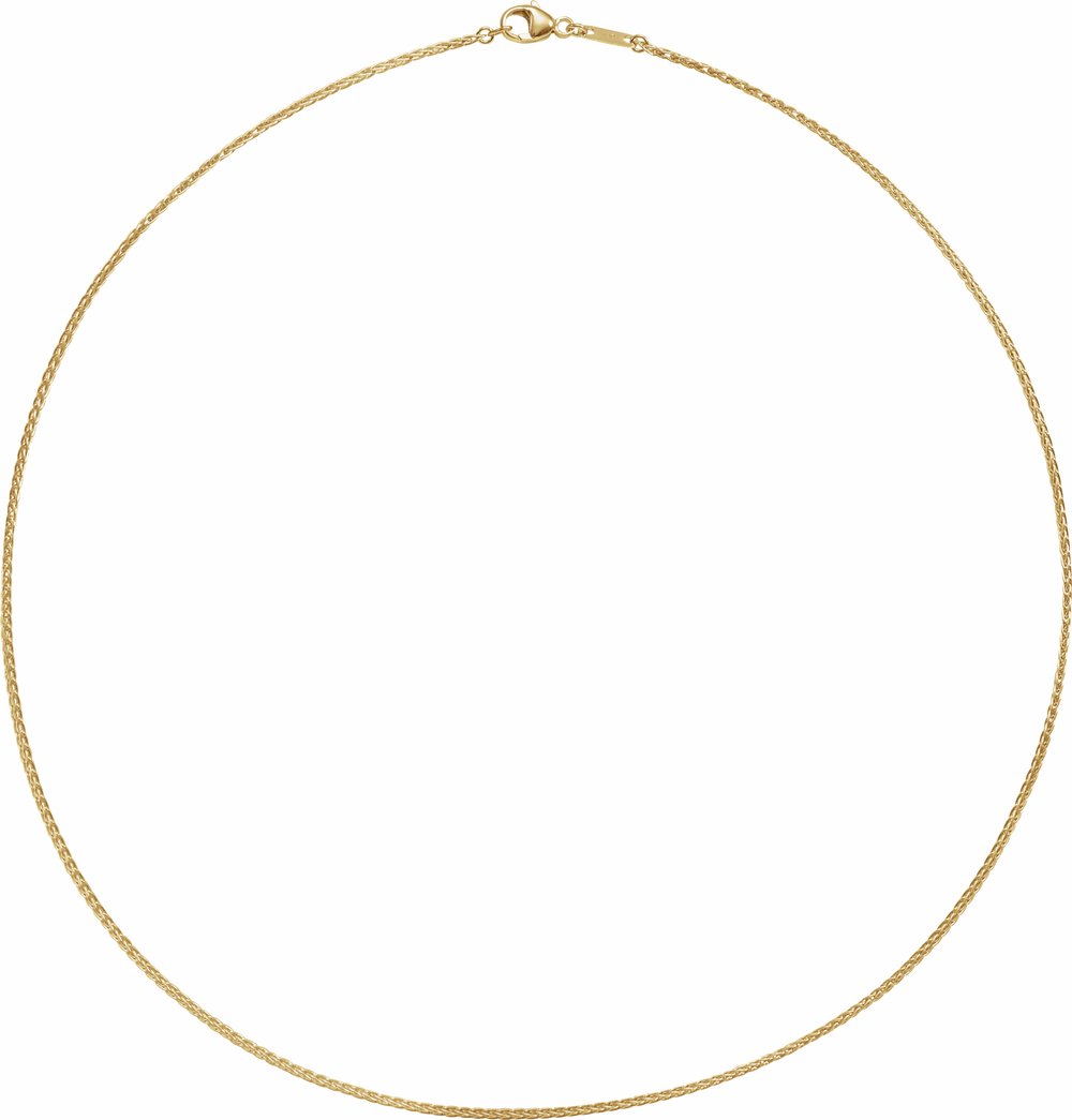 10K Yellow 1.2 mm Wheat 18" Chain