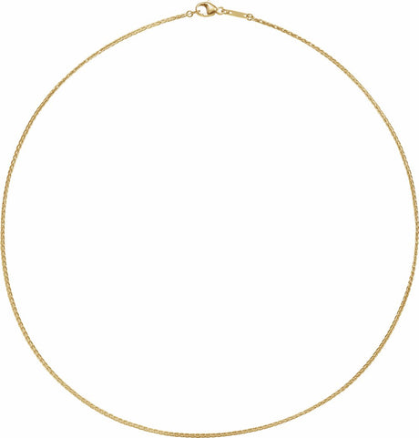 18K Yellow Gold 1.2 mm Wheat 16" Chain