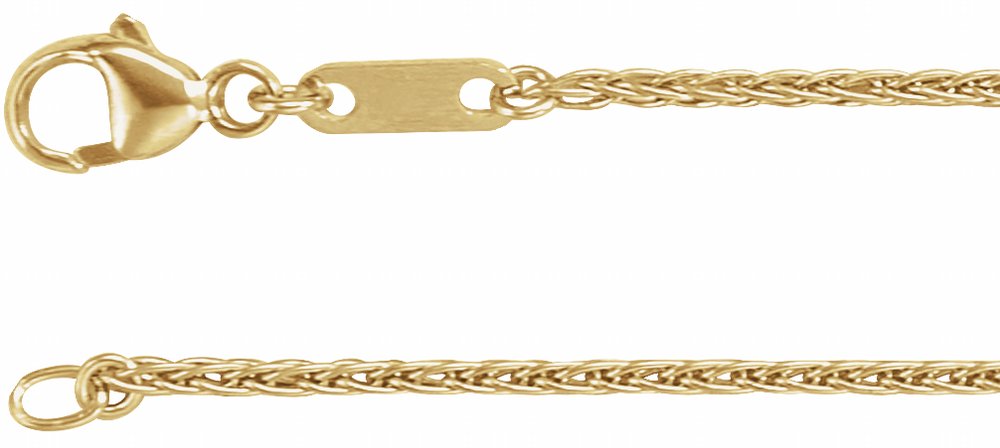 10K Yellow Gold 1.2 mm Wheat 16" Chain