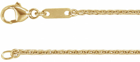10K Yellow 1.2 mm Wheat 16" Chain