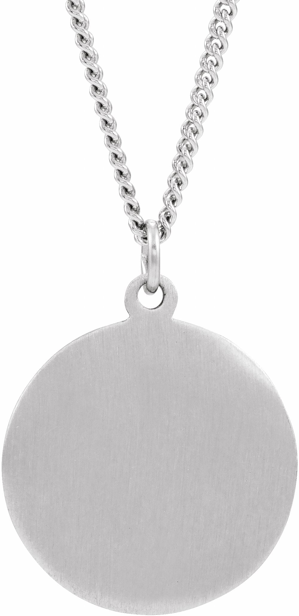 Sterling Silver 18 mm Our Lady of Mount Carmel Medal 18" Necklace