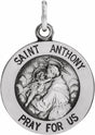 14K White Gold 18 mm St. Anthony Medal