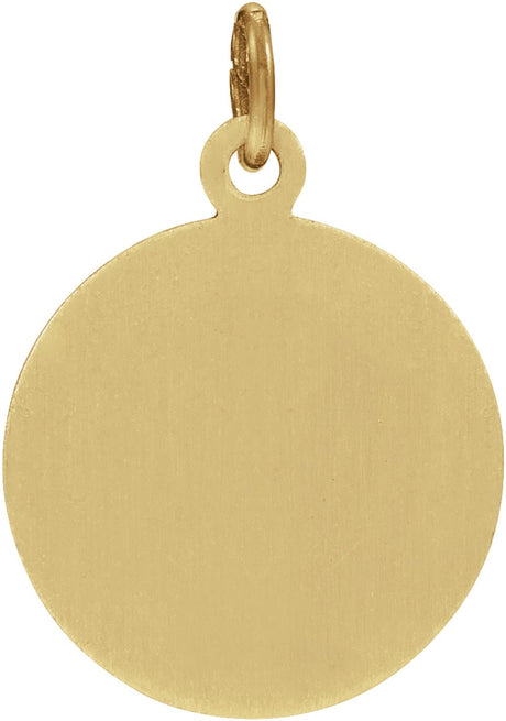 14K Yellow 15 mm Round St. Florian Medal