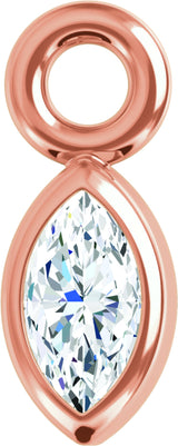 14K Rose .07 CT Natural Diamond Dangle