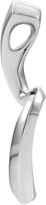 14K White Gold Freeform Pendant