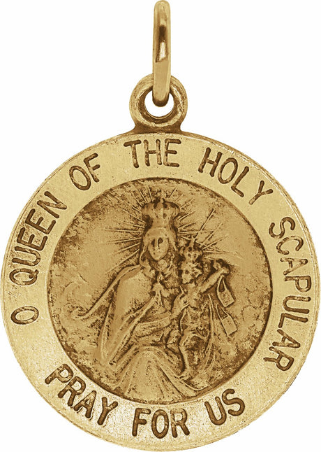 14K Yellow 12 mm Round Scapular Medal