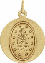 14K Yellow 15 mm Miraculous Medal