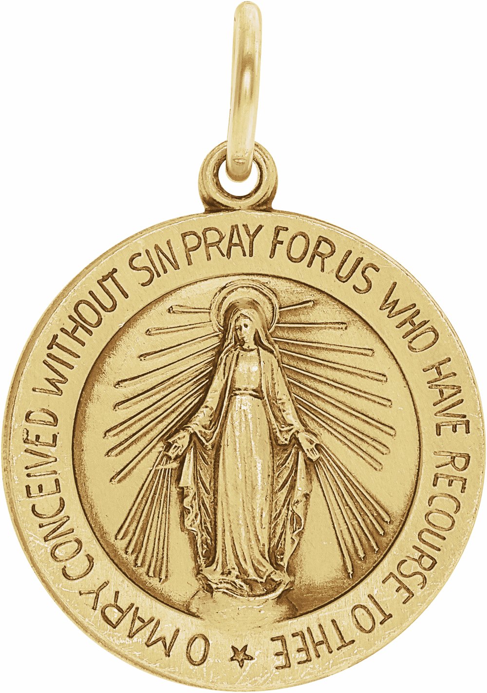 14K Yellow 18 mm Miraculous Medal