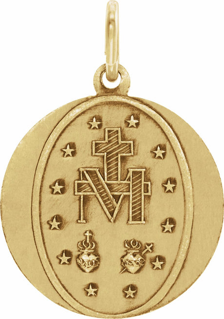 14K Yellow 18 mm Miraculous Medal