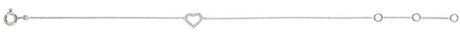 14K White Gold .06 CTW Natural Diamond Heart 6-7" Bracelet