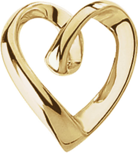 14K Yellow Heart Slide Pendant