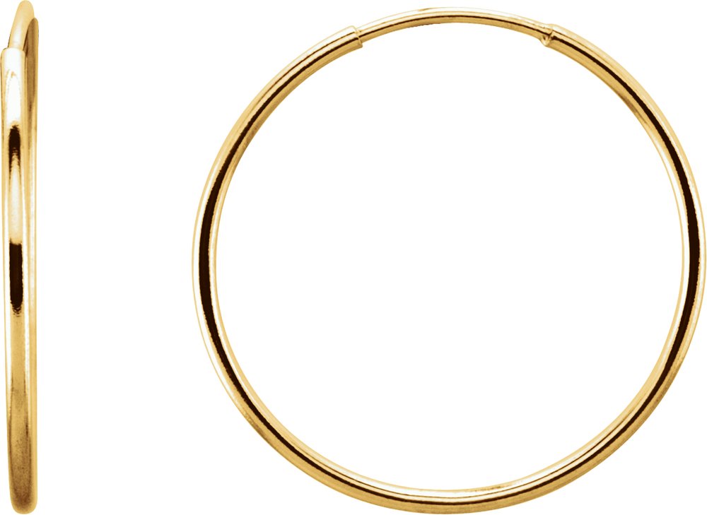 14K Yellow Endless Tube 20 mm Hoop Earring