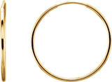 14K Yellow Gold Endless Tube 20 mm Hoop Earring