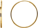 14K Yellow Endless Tube 20 mm Hoop Earring