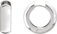 14K White 14 mm Hinged Hoop Earrings