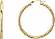 14K Yellow Gold Tube 40 mm Hoop Earrings