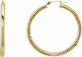 14K Yellow Tube 40 mm Hoop Earrings