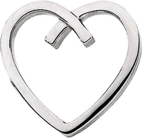 14K White Heart Slide Pendant